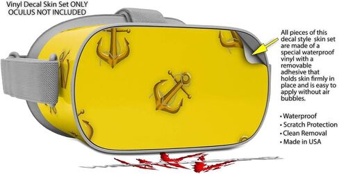 Decal Style Skin Wrap Compatible with Oculus Go Headset - Anchors Away Yellow (Oculus NOT Included) in Saudi Arabia