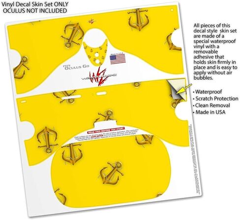 Decal Style Skin Wrap Compatible with Oculus Go Headset - Anchors Away Yellow (Oculus NOT Included) in Saudi Arabia