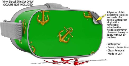 Decal Style Skin Wrap Compatible with Oculus Go Headset - Anchors Away Green (Oculus NOT Included) in Saudi Arabia