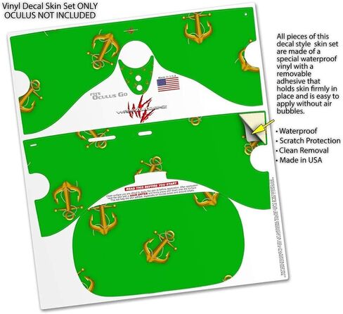 Decal Style Skin Wrap Compatible with Oculus Go Headset - Anchors Away Green (Oculus NOT Included) in Saudi Arabia