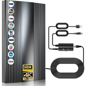 2025 Upgraded TV Antenna Indoor Up to 2200+ Miles Range, Digital Antenna for Smart Tv Indoor/Outdoor Local Channels, Strongest Hdtv Antenna for 8K 4k 1080p - Amplifier Signal Booster & 38ft Coax Cable in Kuwait