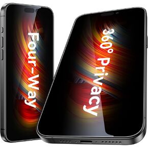 Esanik [2-Pack for iPhone 15 Pro Max 360° Privacy Screen Protector - 4-Way Anti-Spy Tempered Glass,Shatterproof, Anti-Peep, Scratch Resistant,Easy Installation Frame Included in Kuwait