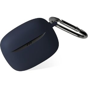 علبة سيليكون Geiomoo لـ JBL Tune Buds 2 ، غطاء واقي مقاوم للخدش ناعم مع Carabiner (أسود) in Kuwait