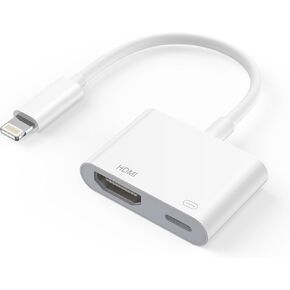 Lightning to HDMI Adapter for iPhone to TV [Apple MFi Certified] iPhone to 1080P Digital AV Adapter Sync Screen Connector with Charging Port for iPhone14/13/12/11/XS/XR/8/iPad to TV/Monitor/Projector in Saudi Arabia