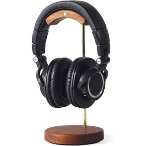 Handmade Brass and Wood headphone stand, Headset Stand for Desk, compatible with all models in Saudi Arabia
