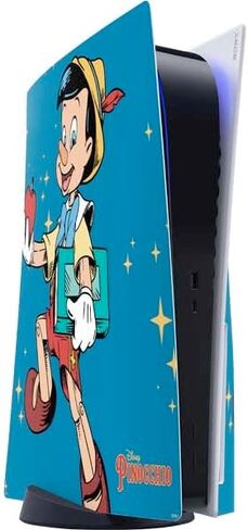 Skinit Decal Gaming Skin Compatible with PS5 Console - Officially Licensed Disney Pinocchio and Jiminy Cricket Design in Saudi Arabia