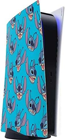 Skinit Decal Gaming Skin Compatible with PS5 Digital Edition Console - Officially Licensed Disney Lilo and Stitch Face Expression Pattern Design in Saudi Arabia