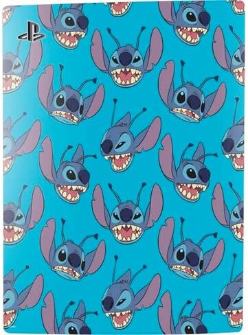 Skinit Decal Gaming Skin Compatible with PS5 Digital Edition Console - Officially Licensed Disney Lilo and Stitch Face Expression Pattern Design in Saudi Arabia
