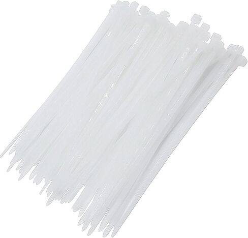 100Pcs Cable Zip Ties 60 x 2.5mm / 2.4 x 0.1 Inch Self-Locking Nylon Tie,18LBS Tensile Strength,Wraps Cord Management,Plastic Thin Mini Wire Ties for Office,Garden,Workshop,White/Clear 6 x 0.25cm in Kuwait
