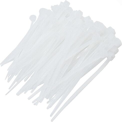 100Pcs Cable Zip Ties 60 x 2.5mm / 2.4 x 0.1 Inch Self-Locking Nylon Tie,18LBS Tensile Strength,Wraps Cord Management,Plastic Thin Mini Wire Ties for Office,Garden,Workshop,White/Clear 6 x 0.25cm in Kuwait