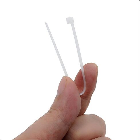 100Pcs Cable Zip Ties 60 x 2.5mm / 2.4 x 0.1 Inch Self-Locking Nylon Tie,18LBS Tensile Strength,Wraps Cord Management,Plastic Thin Mini Wire Ties for Office,Garden,Workshop,White/Clear 6 x 0.25cm in Kuwait