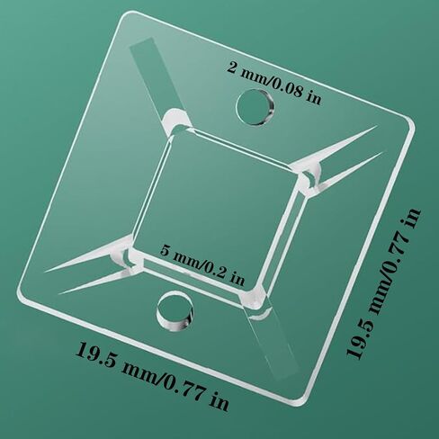 zip tie mounts （100PCS）,transparent adhesive wire clips19.5mm-19.5mm，100PCS 150mm adhesive zip cable tie mounts(white) in Saudi Arabia