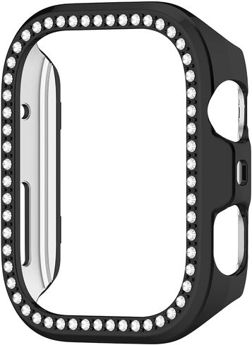 2 حزمة حزمة bling for Huawei Watch Fit 4 Pro Cover Hard PC Crystal Diamonds Rhinestone Pumper Shell shell ، بدون واقي الشاشة (Clear/Black) in Saudi Arabia