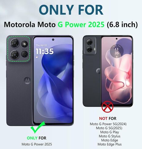 Fntcase لـ Motorola Moto G-5G-2025 Case: Grady Grade Drop Proof Protect Cover مع Kickstand | غير لامع مزخرف الوعرة TPU | حالة الهاتف الواقية القوية - أسود in Kuwait