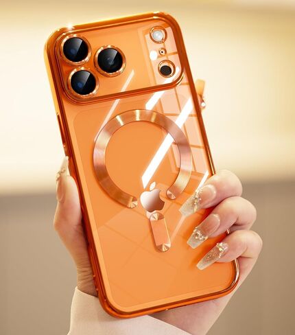 لحالة iPhone 17 Pro Max مع واقي شاشة 1x ، [متوافق مع Magsafe] [حماية الكاميرا المتكاملة] ، والنساء اللطيف النحيف النحيف من أجل iPhone 17 Pro Max ، Orange in Saudi Arabia
