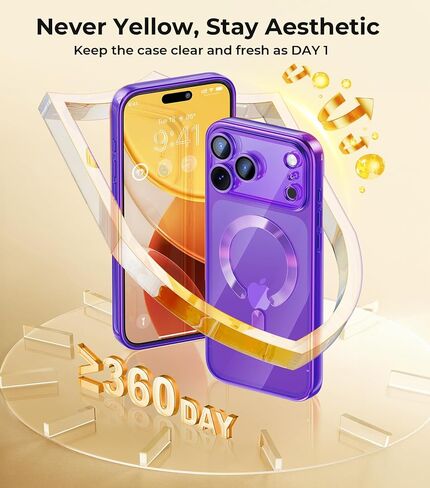 لحالة iPhone 17 Pro Max مع واقي شاشة 1x ، [متوافق مع Magsafe] [حماية الكاميرا المتكاملة] ، والنساء اللطيف النحيف النحيف من أجل iPhone 17 Pro Max ، Orange in Saudi Arabia