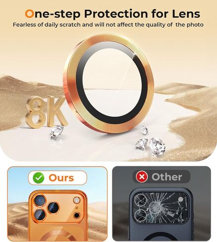 لحالة iPhone 17 Pro Max مع واقي شاشة 1x ، [متوافق مع Magsafe] [حماية الكاميرا المتكاملة] ، والنساء اللطيف النحيف النحيف من أجل iPhone 17 Pro Max ، Orange in Saudi Arabia