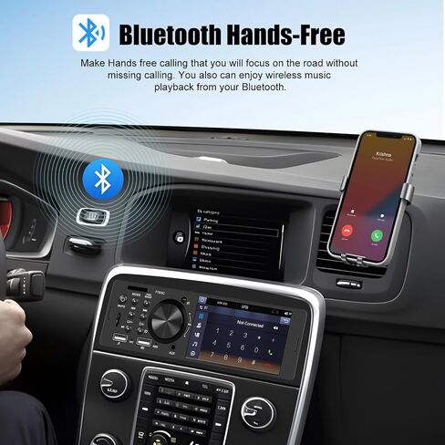 Single Din Car Stereo with Apple Carplay Android Auto, 4" Touch Screen Car Stereo with Bluetooth Handsfree, Car Radio Support Mirror Link FM USB TF USX EQ SWC Remote Control in Saudi Arabia
