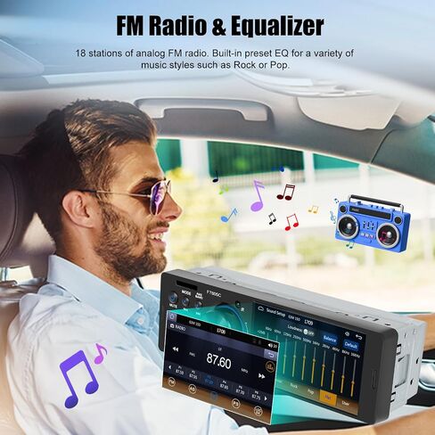 Single Din Car Stereo with Apple Carplay Android Auto, 4" Touch Screen Car Stereo with Bluetooth Handsfree, Car Radio Support Mirror Link FM USB TF USX EQ SWC Remote Control in Saudi Arabia