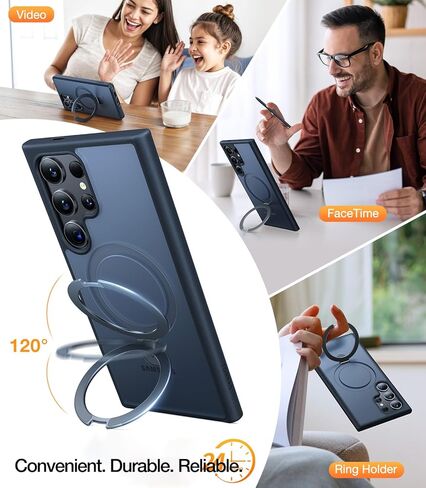 TORRAS for S25 Ultra Case, [4X Military Grade Drop Tested] [Build in Stand] [Fit for Magsafe] Shockproof Slim Protective for Samsung Galaxy S25 Ultra Case Clear in Saudi Arabia