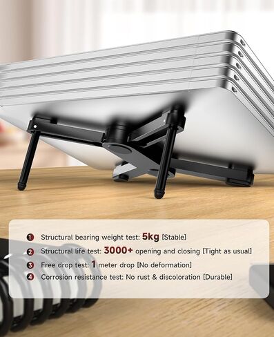 X1 Laptop Stand for Desk - Ergonomic Aluminum Computer Riser for MacBook Pro/Air up to 15.6 inch - Foldable & Portable - Great Gift for Students, Office, Travel & Gaming - Black in Kuwait