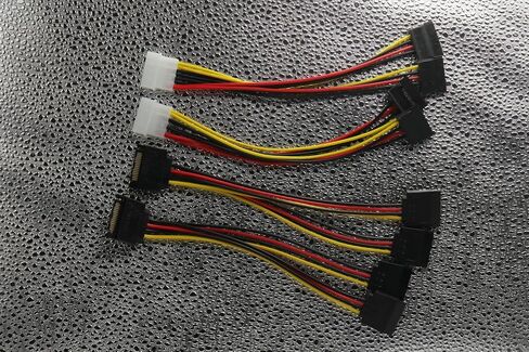 Koucyingee Pack of 4-2 x Sata y Clabitions + 2 x Ide 4pin male to sata 15 pin cable y chape power cable (4) in Kuwait