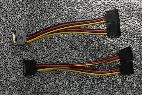 Koucyingee Pack of 4-2 x Sata y Clabitions + 2 x Ide 4pin male to sata 15 pin cable y chape power cable (4) in Kuwait