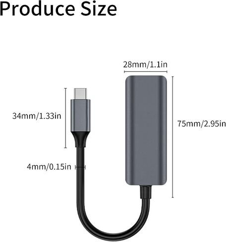 USB/Type C to 1 Gigabit Networking Adapter Rj45 Port Type 1000Mbps for Laptops Desktops Various Networking Connection in Saudi Arabia