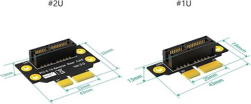 PCIE 1x SLOT CARDENT 90 درجة عكسية للذكور إلى لوحة بطاقة RISERS من أجل 1U CASE Server PC Server in Saudi Arabia