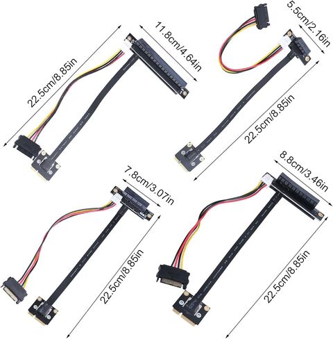 MiniPCIe to Standard PCIE 1X 4XX 8X 16X Slot Converters Cable, 270 Degree Extender for PC Components in Saudi Arabia
