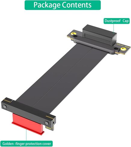 Durability PCIe Extension Cable, 10cm Length with Double Right Angles Connectors Stable Signals Connection in Saudi Arabia