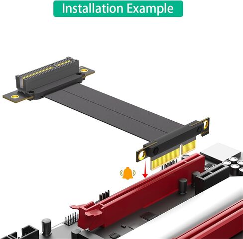 Durability PCIe Extension Cable, 10cm Length with Double Right Angles Connectors Stable Signals Connection in Saudi Arabia