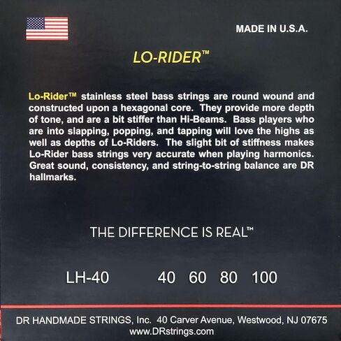 DR Strings Lo-Rider - Stainless Steel Hex Core Bass 45-105 in Saudi Arabia