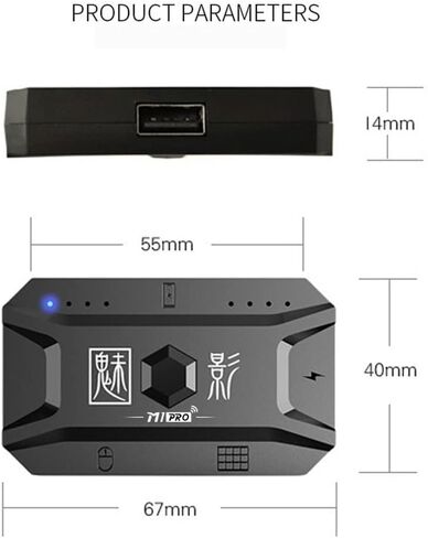 Huiop M1 Pro لوحة المفاتيح ومحول الماوس المحمول لوحة مفاتيح ألعاب الهاتف المحمول ومحول الماوس BT5.0 دعم نظام iOS Android مع 25 مفتاح مفتاح واحد مفتاح واحد ، الماوس ، حامل الهاتف المحمول ، in Saudi Arabia