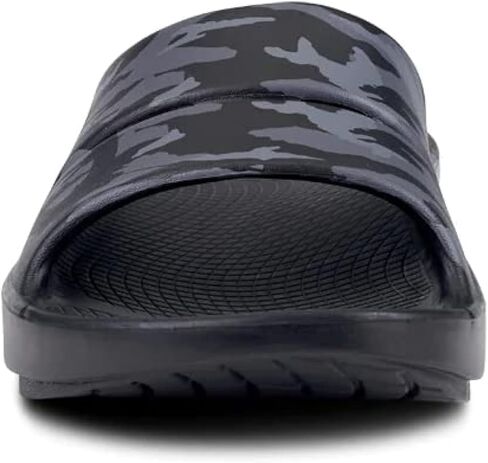 OOFOS OOahh Slide, Sport Flex Black/White - Men’s Size 4, Women’s Size 6 - Lightweight Recovery Footwear - Reduces Stress on Feet, Joints & Back - Machine Washable in Saudi Arabia
