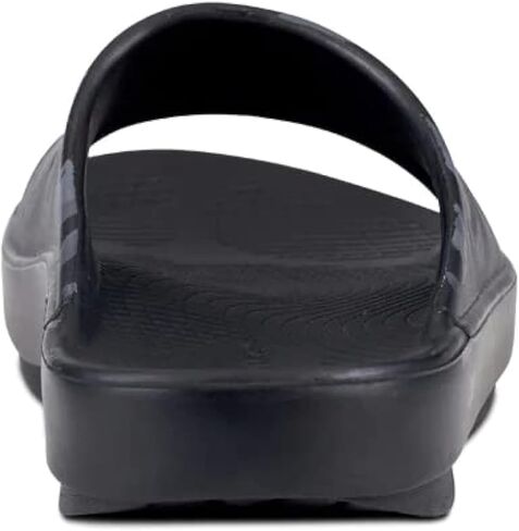 OOFOS OOahh Slide, Sport Flex Black/White - Men’s Size 4, Women’s Size 6 - Lightweight Recovery Footwear - Reduces Stress on Feet, Joints & Back - Machine Washable in Saudi Arabia