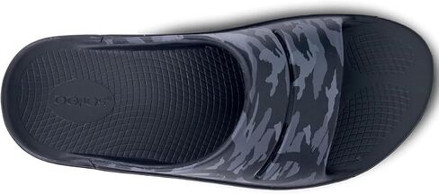 OOFOS OOahh Slide, Sport Flex Black/White - Men’s Size 4, Women’s Size 6 - Lightweight Recovery Footwear - Reduces Stress on Feet, Joints & Back - Machine Washable in Saudi Arabia