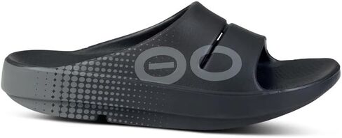 OOFOS OOahh Slide, Sport Flex Black/White - Men’s Size 4, Women’s Size 6 - Lightweight Recovery Footwear - Reduces Stress on Feet, Joints & Back - Machine Washable in Saudi Arabia