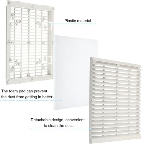 PATIKIL 148mm Computer Fan Filter Grill with Screws, 1 Pack Plastic Frame Ventilator Grill Protector Mesh Dustproof Case Cover for Computer, Fan, Grey in Saudi Arabia