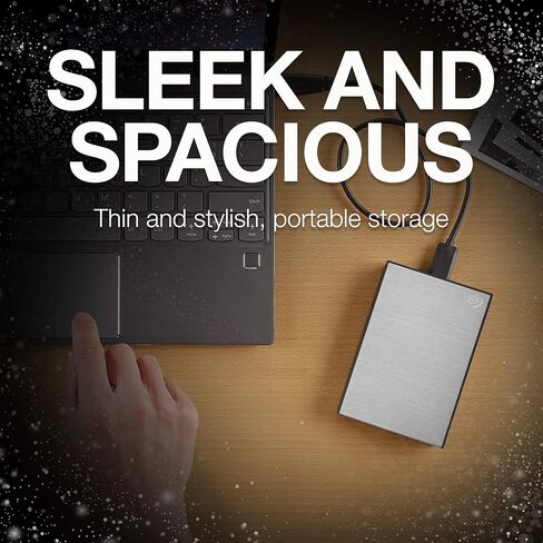 Seagate Backup بالإضافة إلى محرك أقراص ثابتة خارجي Seagate Slim 1TB محرك الأقراص الثابتة - USB الأزرق الفاتح 3.0 للكمبيوتر المحمول للكمبيوتر الشخصي و MAC ، MYLIO 1 سنة ، CREATE ، شهرين ADOBE CC التصوير الفوتوغرافي ، (Sthn1000402) (متجدد) in Saudi Arabia