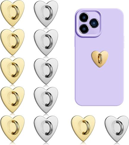 12 PCS HEART PHONE HOOK HOOK HOOP HOPONTS FARKER FABER HEARMESIVE HEARD RINGER HEARTER HEARTS PHONE PHONE SHARM SHARM HOLDARS LATCHY SHARMS STANDS FOR HOLDONS Hanging Supplies (Silver ، Gold) in Kuwait