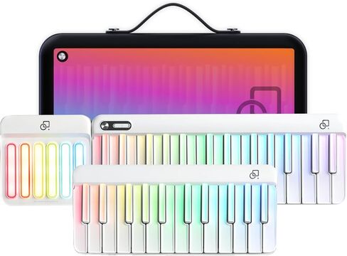Smart Piano keyboard with Colored Light-up Keys, Smart Interactive Sing-Along with Chords, Free Lessons & Games, MIDI, Built-in Instrument Synth, Portable Bag for Outdoor in Kuwait