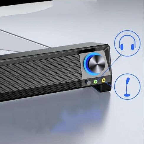 Computer Audio, Desktop, Home Laptop, Small with Microphone, Wired Strip Type in Saudi Arabia