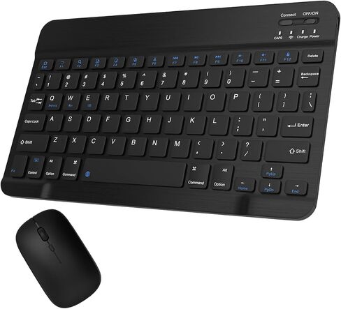لوحة مفاتيح Bluetooth و Mouse Combo for iPad ، لوحة مفاتيح لاسلكية 10 بوصات ، لوحة مفاتيح قابلة لإعادة الشحن المحمولة ذات 10 بوصات ، iPhone15/14/13 Pro in Kuwait