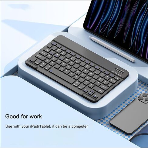 لوحة مفاتيح Bluetooth و Mouse Combo for iPad ، لوحة مفاتيح لاسلكية 10 بوصات ، لوحة مفاتيح قابلة لإعادة الشحن المحمولة ذات 10 بوصات ، iPhone15/14/13 Pro in Kuwait