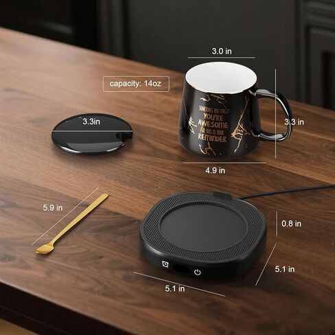 Bsigo Smart Coffee Mug Warmer & Cute Cat Mug Set, Beverage Cup Warmer for Desk Home Office, Candle Warmer Plate for Milk Tea Water with Two Temperature Setting(Up to 140℉/ 60℃), 8 Hour Auto Shut Off in Kuwait