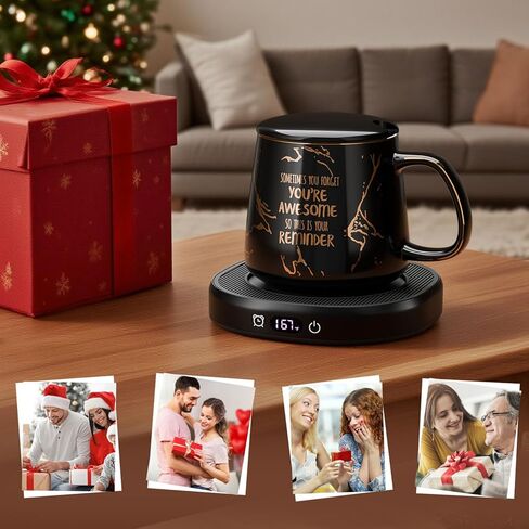 Bsigo Smart Coffee Mug Warmer & Cute Cat Mug Set, Beverage Cup Warmer for Desk Home Office, Candle Warmer Plate for Milk Tea Water with Two Temperature Setting(Up to 140℉/ 60℃), 8 Hour Auto Shut Off in Kuwait