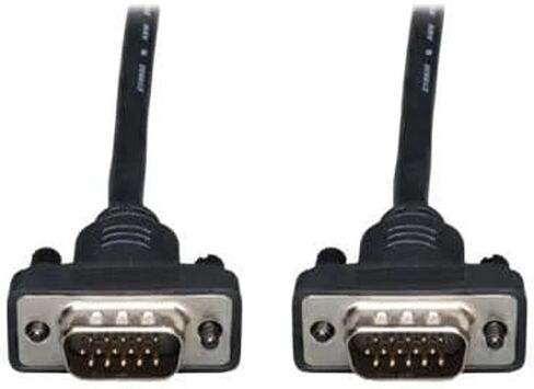 Tripp Lite Eaton Series P502-003-SM Low-Profile VGA RGB Coax Cable, 3 ft, HD15 M/M, Gold-Plated, Double Shielded, Molded Connectors, Black, Cloud Care Pre-Configured Bundle Eligible (50 Pack) in Saudi Arabia