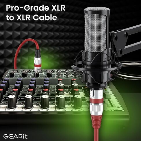 GEARit DMX Cable 50FT 2-Pack 3-Pin Male to Female for DJs and Event Techs | 110 Ohm Shielded Lighting Control Cables for Moving Heads PAR Lights Controllers Weddings Events Venues and Production Crews in Kuwait