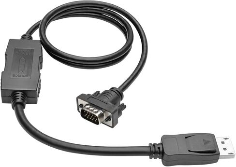 TRIPP Lite Eaton Series P581-003-VGA-V2 DisplayPort 1.2 إلى VGA Adapter Adapter Cable ، DP Male to HD15 ، 3 ft (0.9 M) ، 1080p ، Black ، Cloud Care Pre-Configured Bundle مؤهل (50 حزمة) in Saudi Arabia